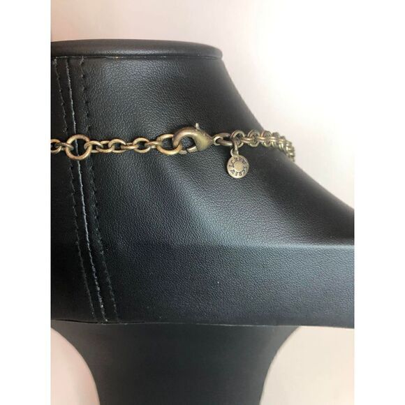 426 J. Crew Goldtone Multi stone chunky sparkle vintage TEAL PEACH necklace 18"* - Picture 2 of 2